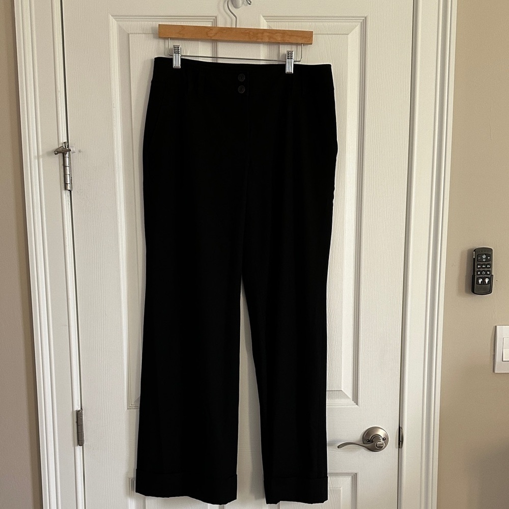 MICHAEL KORS Classic Black Wide Leg Cuffed Women's Pants